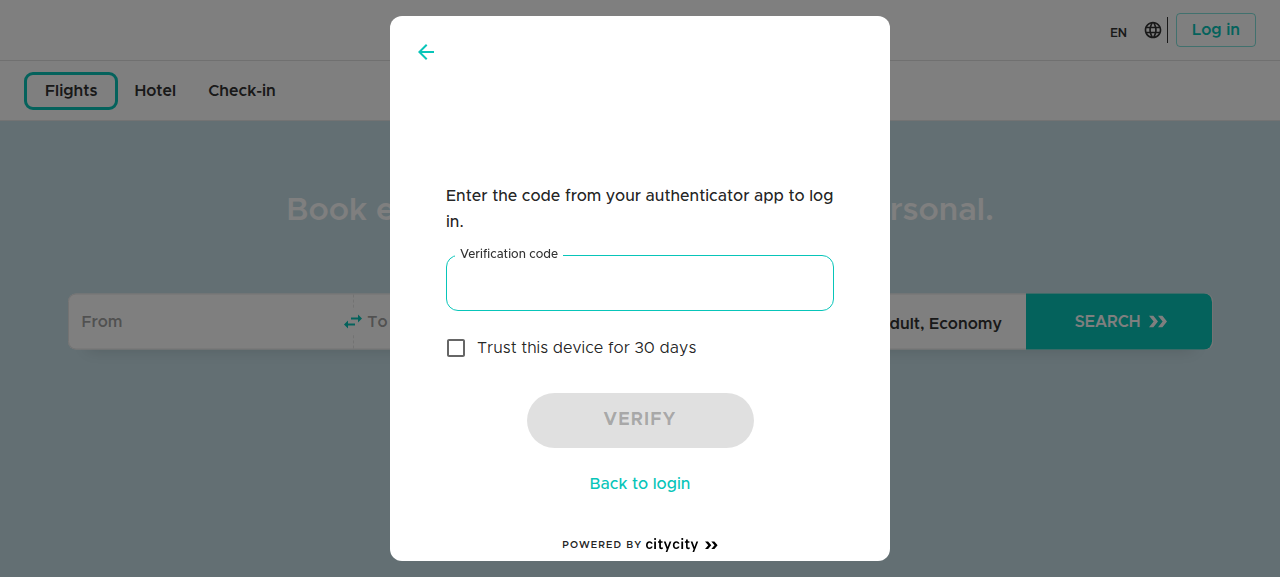 Login verification step